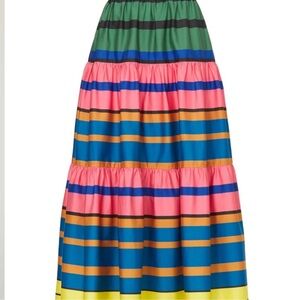 STAUD Multicolor Striped Maxi Skirt